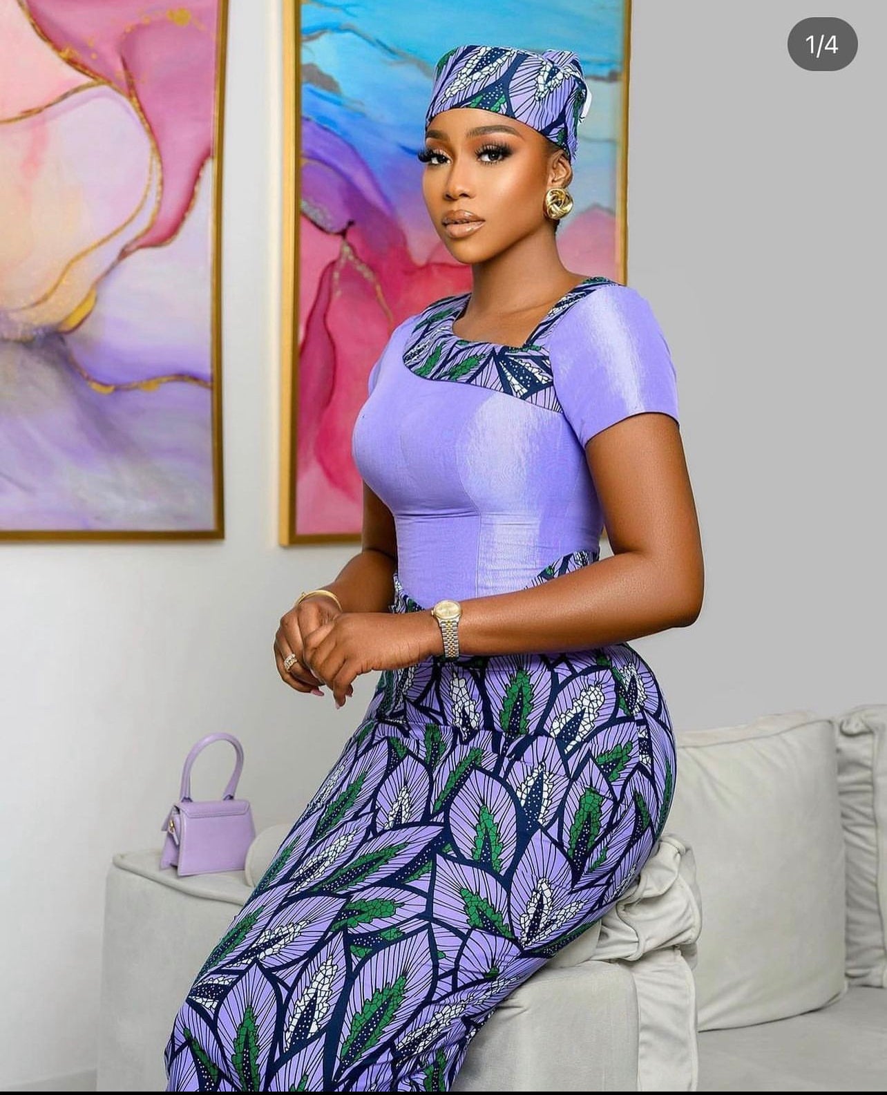 Lilac Ankara print dress