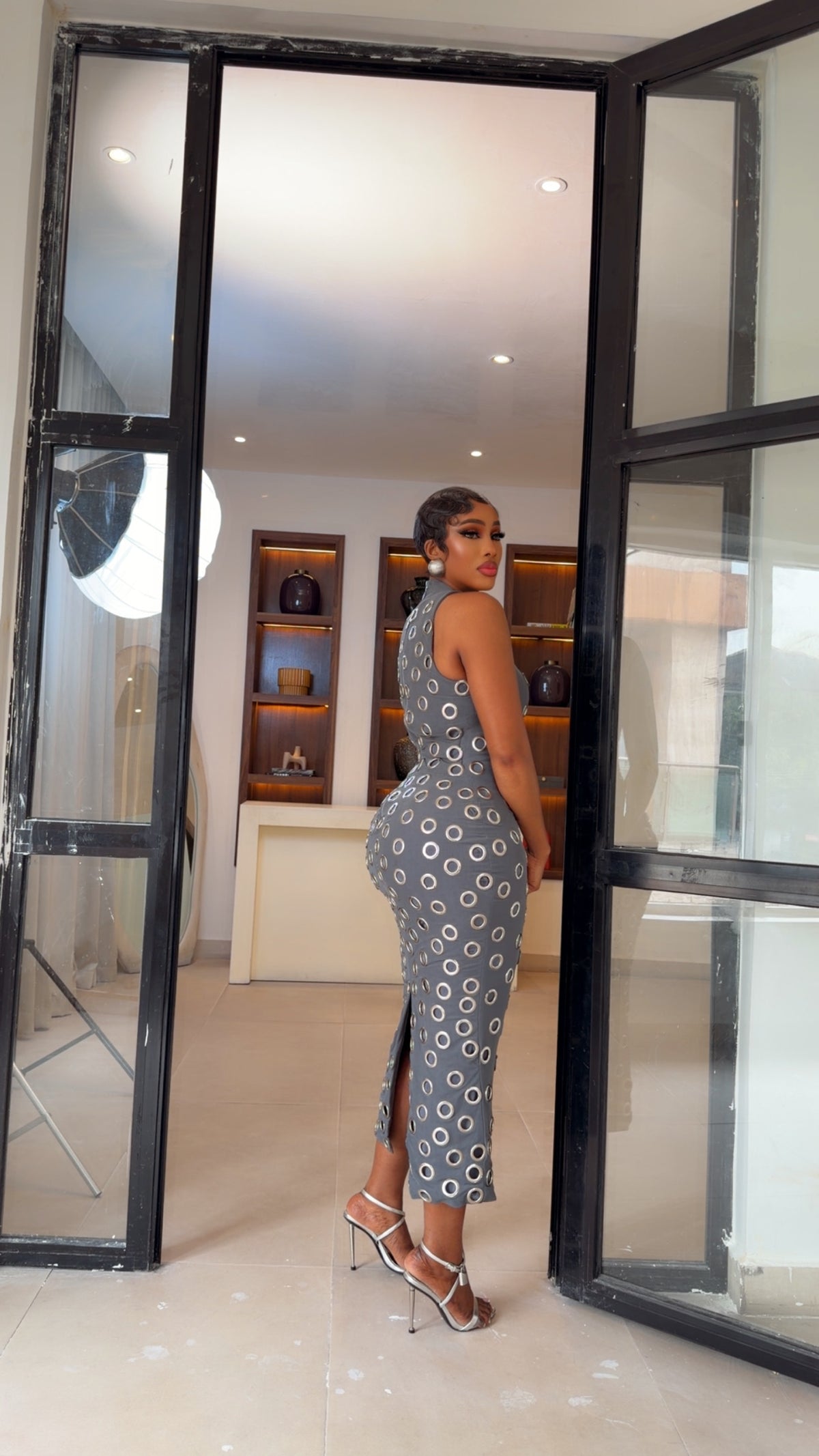 Huda dress (Grey midi)