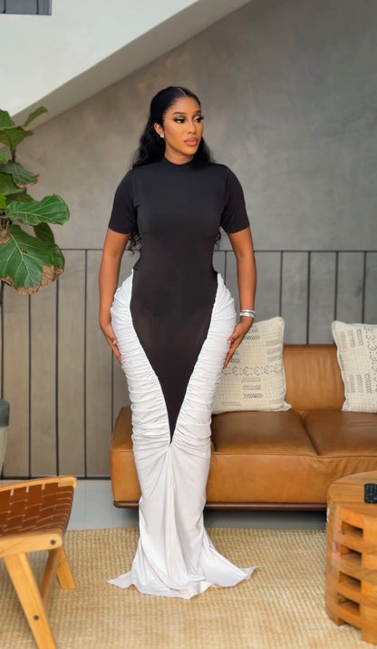 Seyi gown (white and black)