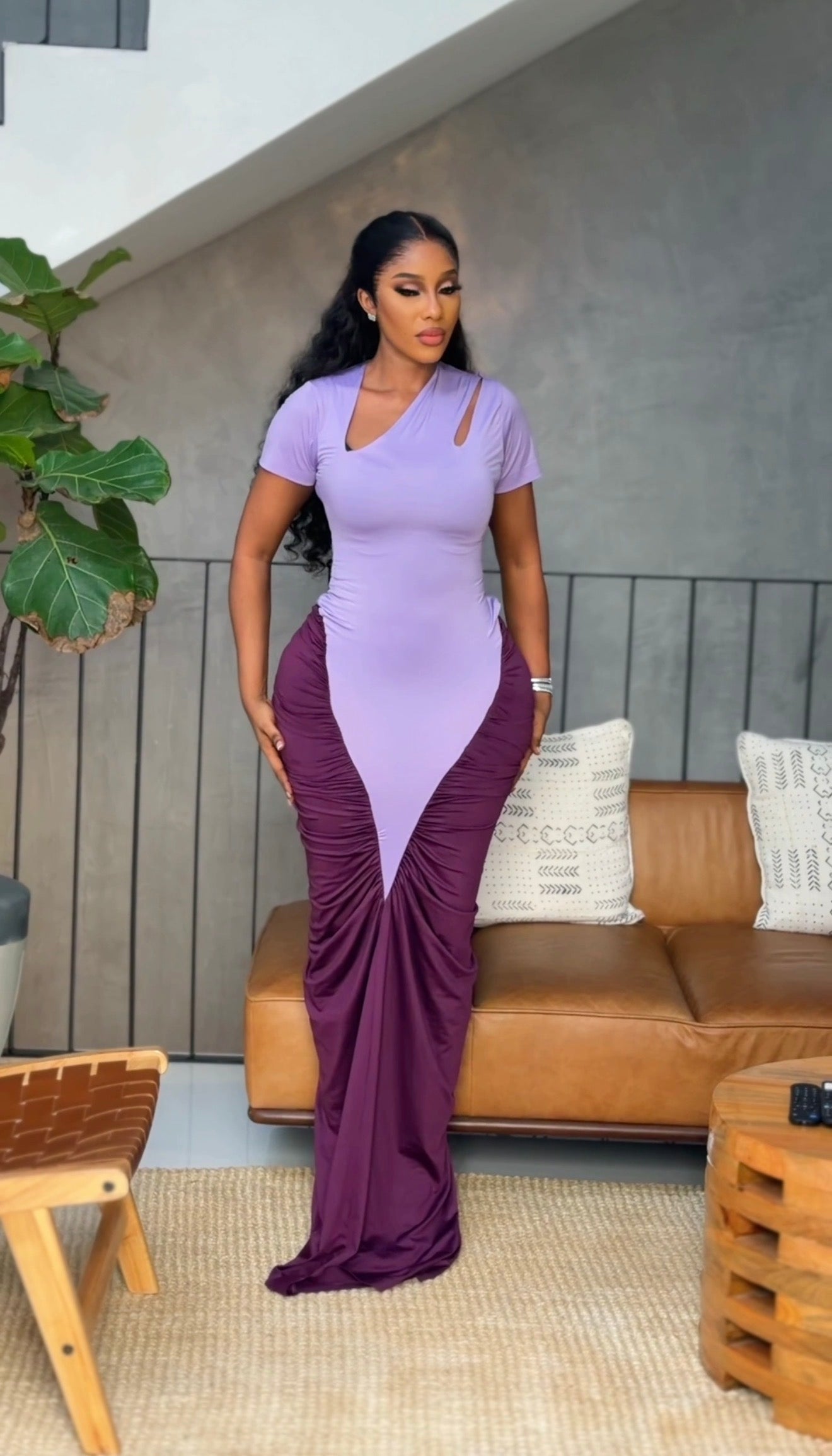 Seyi gown (lilac and purple)