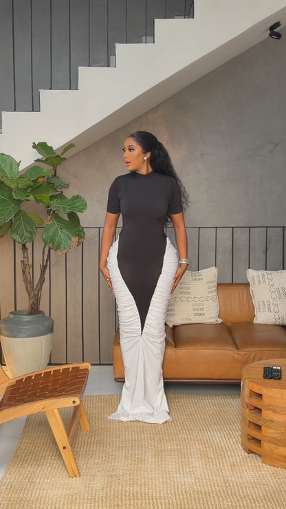 Seyi gown (white and black)