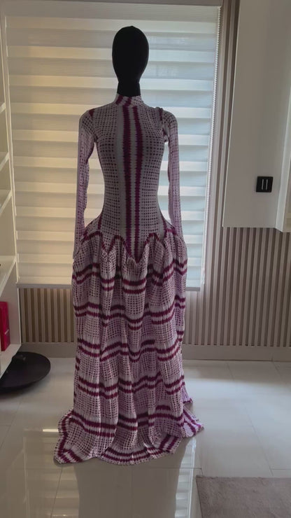 Lily mesh dress (in purple and white)